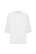 Sertaç Taşdelen-Beyaz %100 Keten Yuvarlak Yaka Oversized Erkek T-shirt Model T 07-T-Shirts-3-fleurdirect.live