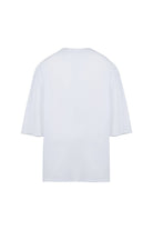 Sertaç Taşdelen-Beyaz %100 Pamuk Derin V Yaka Oversized Erkek T-shirt Model T 02-T-Shirts-4-fleurdirect.live