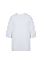 Sertaç Taşdelen-Beyaz %100 Pamuk Yuvarlak Yaka Oversized Erkek T-shirt Model T 01-T-Shirts-2-fleurdirect.live