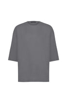 Sertaç Taşdelen-Gri %100 Keten Yuvarlak Yaka Oversized Erkek T-shirt Model T 14-T-Shirts-3-fleurdirect.live