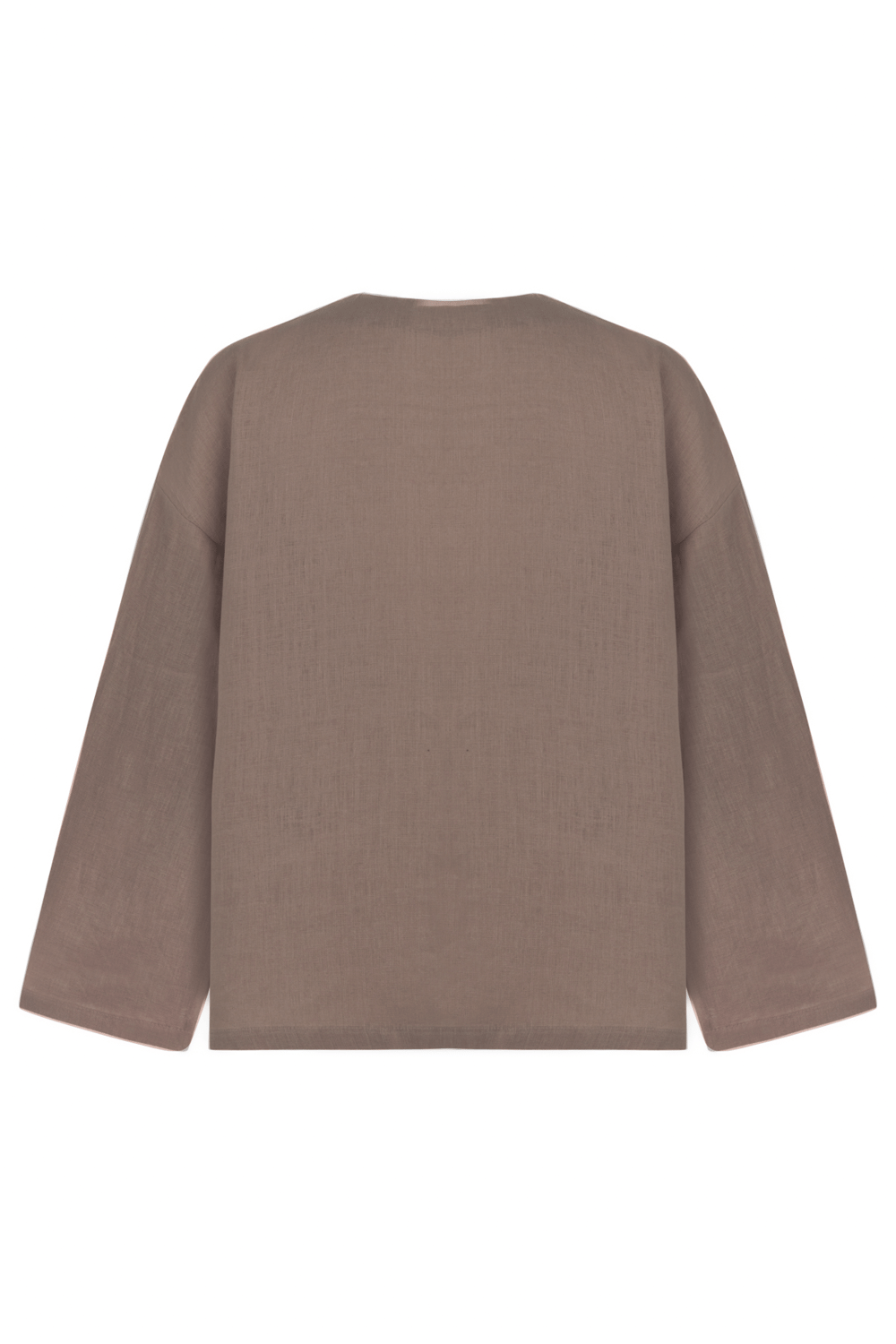 Sertaç Taşdelen-Koyu Kahverengi %100 Keten V Yaka Oversized Erkek T-shirt Model T 15-T-Shirts-4-fleurdirect.live