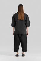 Sertaç Taşdelen-Siyah %100 Pamuk Derin V Yaka Oversized Erkek T-shirt Model T 03-T-Shirts-6-fleurdirect.live