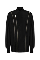 Sertaç Taşdelen-Siyah %100 Polyester Fermuarlı Oversized Erkek Bomber Ceket Mont J 03-Ceket-5-fleurdirect.live