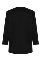 Sertaç Taşdelen-Siyah %40 Pes %60 Naylon Yakasız Kruvaze Oversized Erkek Ceket Model J 02-Ceket-4-fleurdirect.live