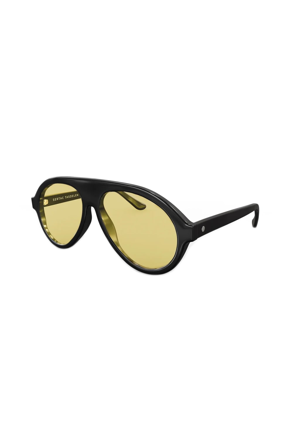 Sertaç Taşdelen-Yellow Camlı Siyah Çerçeveli Asetat Cr-39 Uv 400 Unisex Güneş Gözlüğü Model G 02-Güneş Gözlüğü-3-fleurdirect.live
