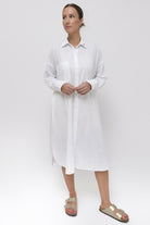 Sfida İstanbul-Flamlı Keten Dokulu Pamuk Gömlek Elbise- Linen Look Shirt Dress - Ar001b-Elbise-1-fleurdirect.live