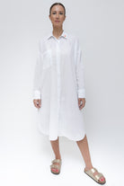 Sfida İstanbul-Flamlı Keten Dokulu Pamuk Gömlek Elbise- Linen Look Shirt Dress - Ar001b-Elbise-3-fleurdirect.live