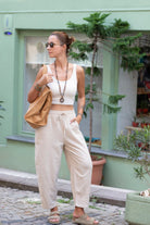 Sfida İstanbul-Keten / Pamuk Şalvar Pantalon. Linen / Cotton Slouchy Pant - Ar007-Pantolon-6-fleurdirect.live