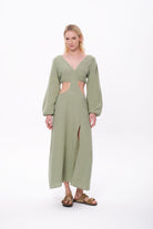 Sfida İstanbul-Matcha Dress- Sf 21 Müslin Elbise-Elbise-2-fleurdirect.live