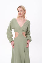 Sfida İstanbul-Matcha Dress- Sf 21 Müslin Elbise-Elbise-4-fleurdirect.live