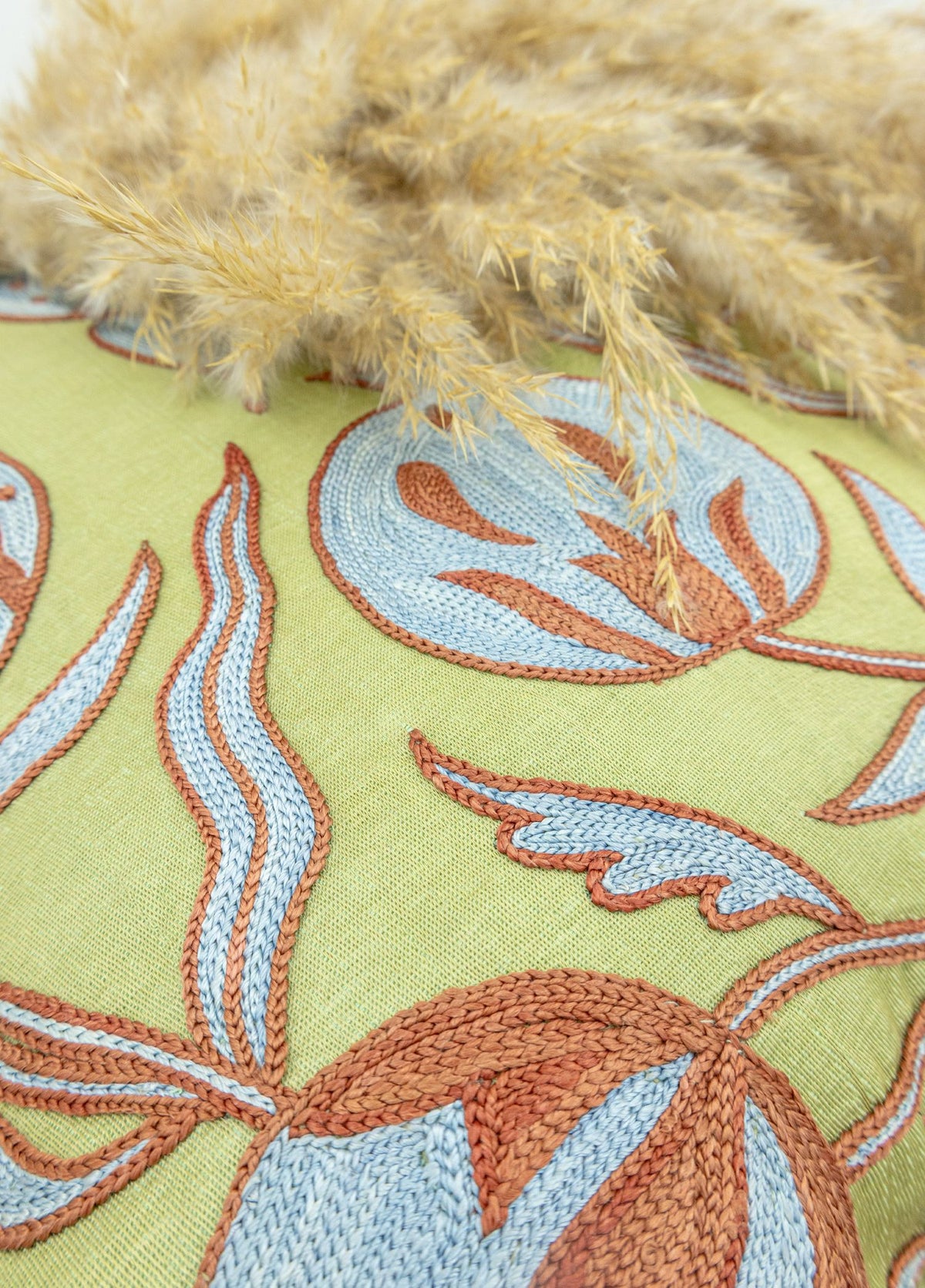 Soho Antiq-Ahu Floral Tasarımlı İpek Kırlent 45x45 Cm-Kırlent-3-fleurdirect.live