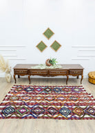 Soho Antiq-Aspar Tülü Kabartmalı El Dokuma Kilim 140x223 Cm-Halı-2-fleurdirect.live