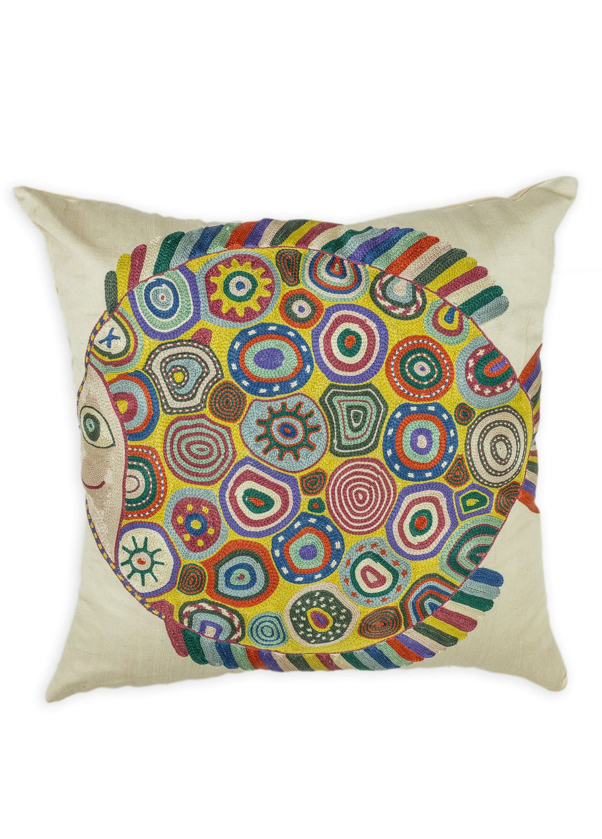 Soho Antiq-Brun El Yapımı Suzani Kırlent 45x45 Cm-Kırlent-1-fleurdirect.live