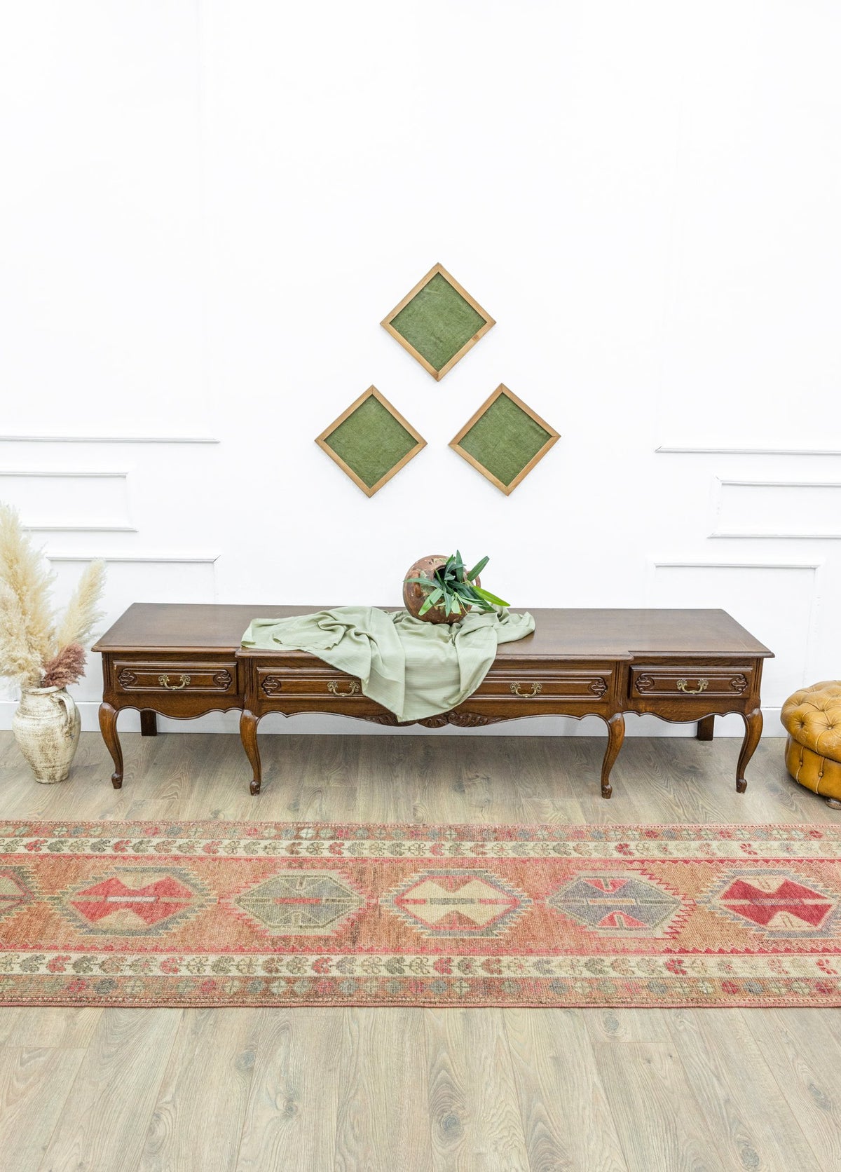 Soho Antiq-Erak Rustik El Dokuma Yün Herki Yolluk 89x359 Cm-Halı-2-fleurdirect.live