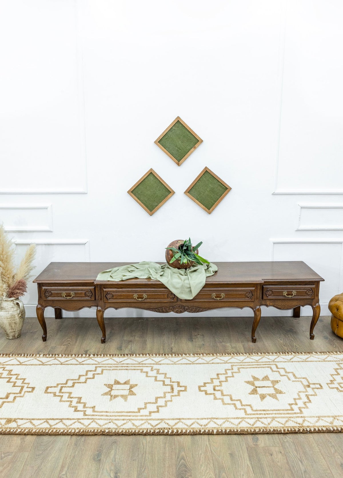 Soho Antiq-Ilgar Natural Renkli El Dokuma Yün Herki Yolluk 91x393 Cm-Halı-2-fleurdirect.live
