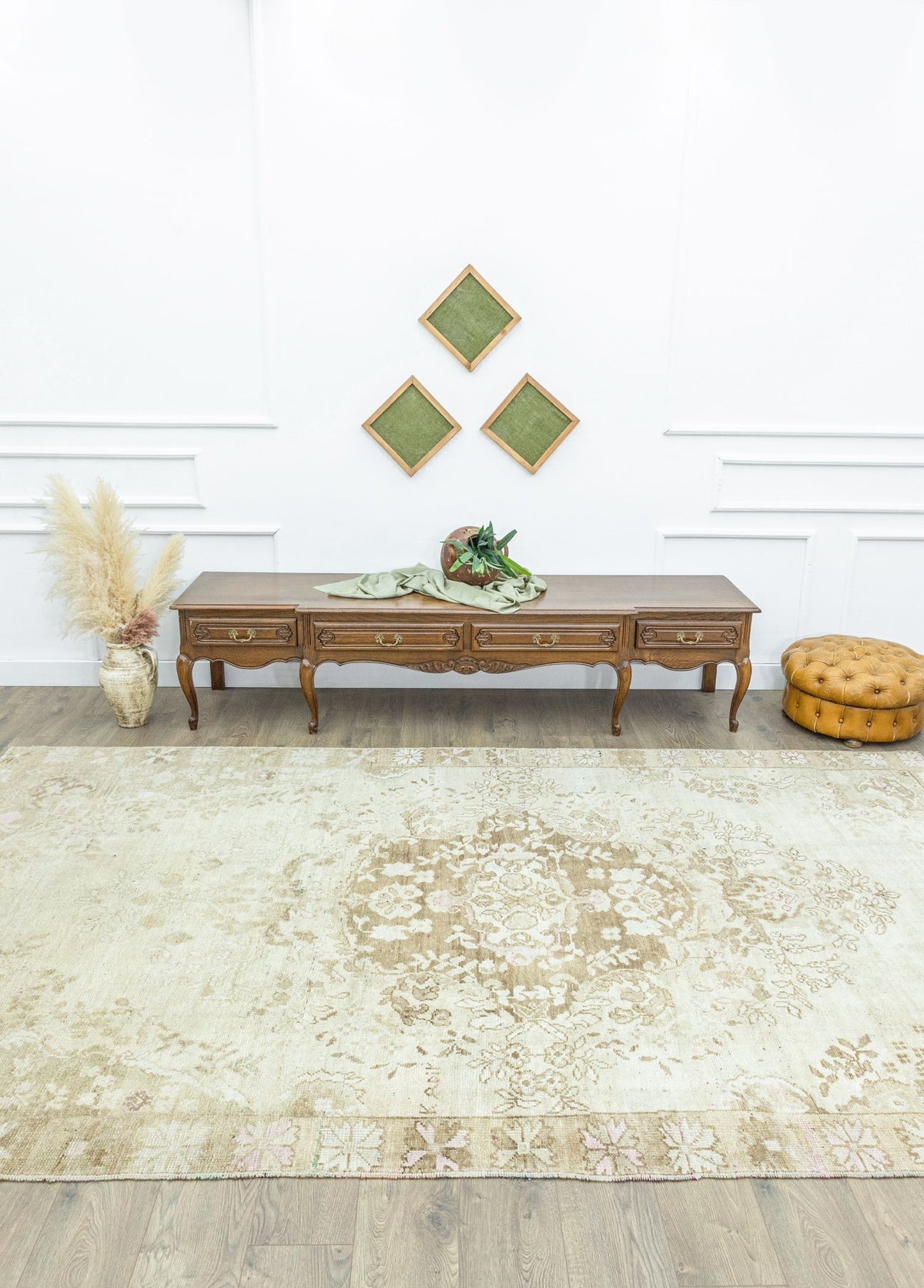 Soho Antiq-Koltan Floral Madalyon Desenli Yün Halı 204x352 Cm-Halı-2-fleurdirect.live
