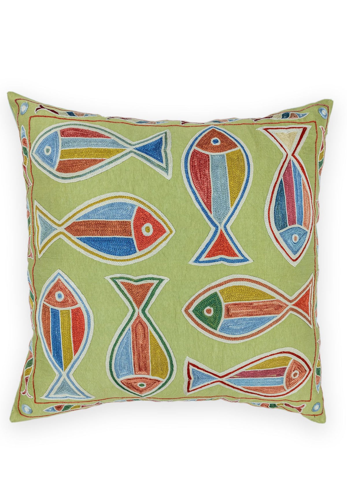 Soho Antiq-Krista Balık Desenli El Yapımı Kırlent 50x50 Cm-Kırlent-1-fleurdirect.live