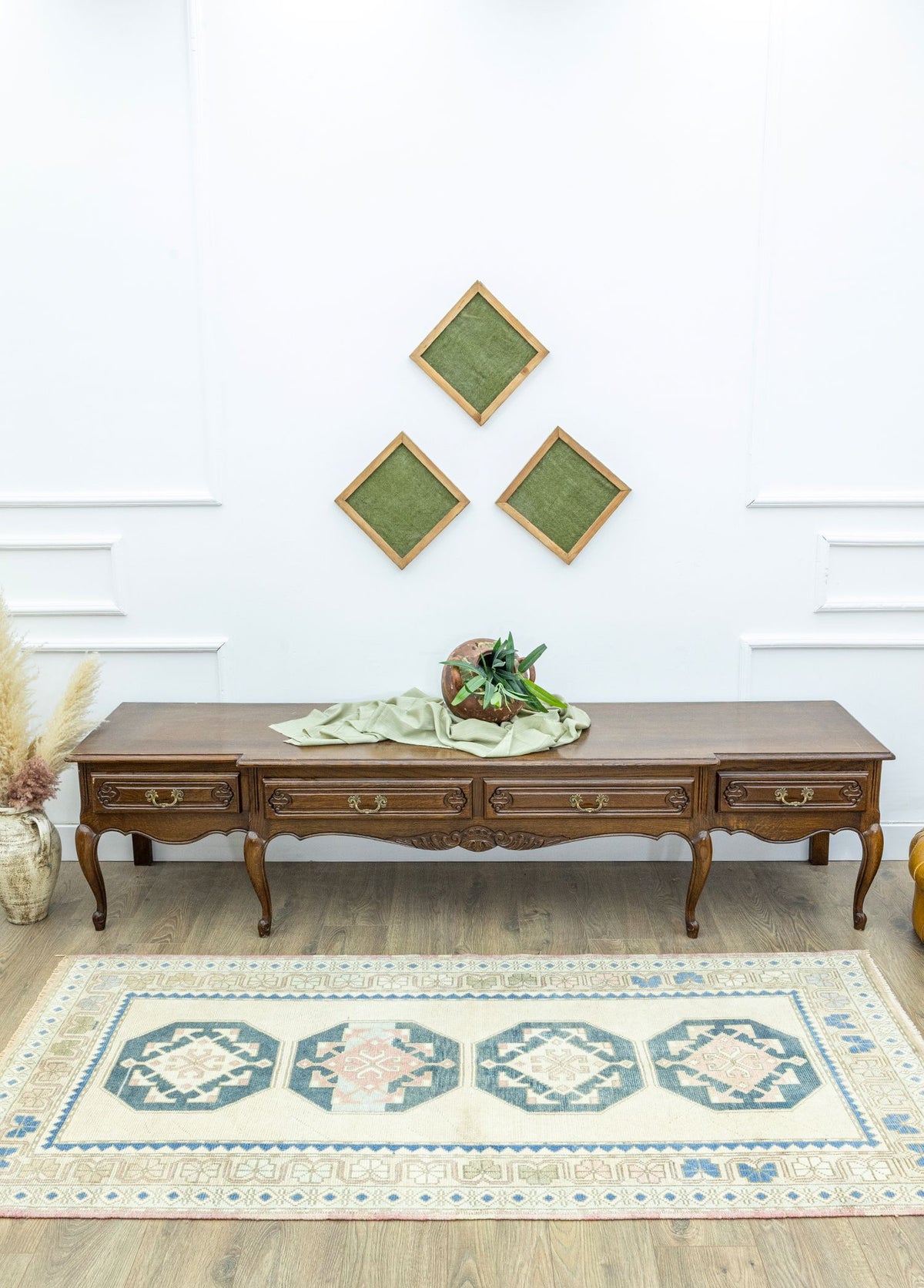 Soho Antiq-Lova Geometrik Desenli El Dokuma Halı 103x214 Cm-Halı-2-fleurdirect.live