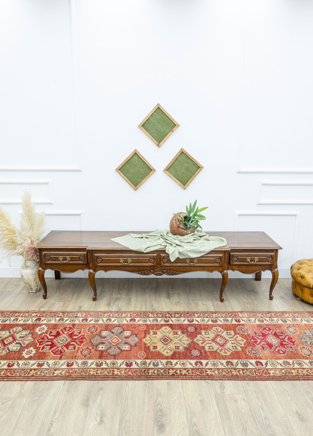Soho Antiq-Maise Floral El Dokuma Herki Yolluk 88x417 Cm-Halı-2-fleurdirect.live