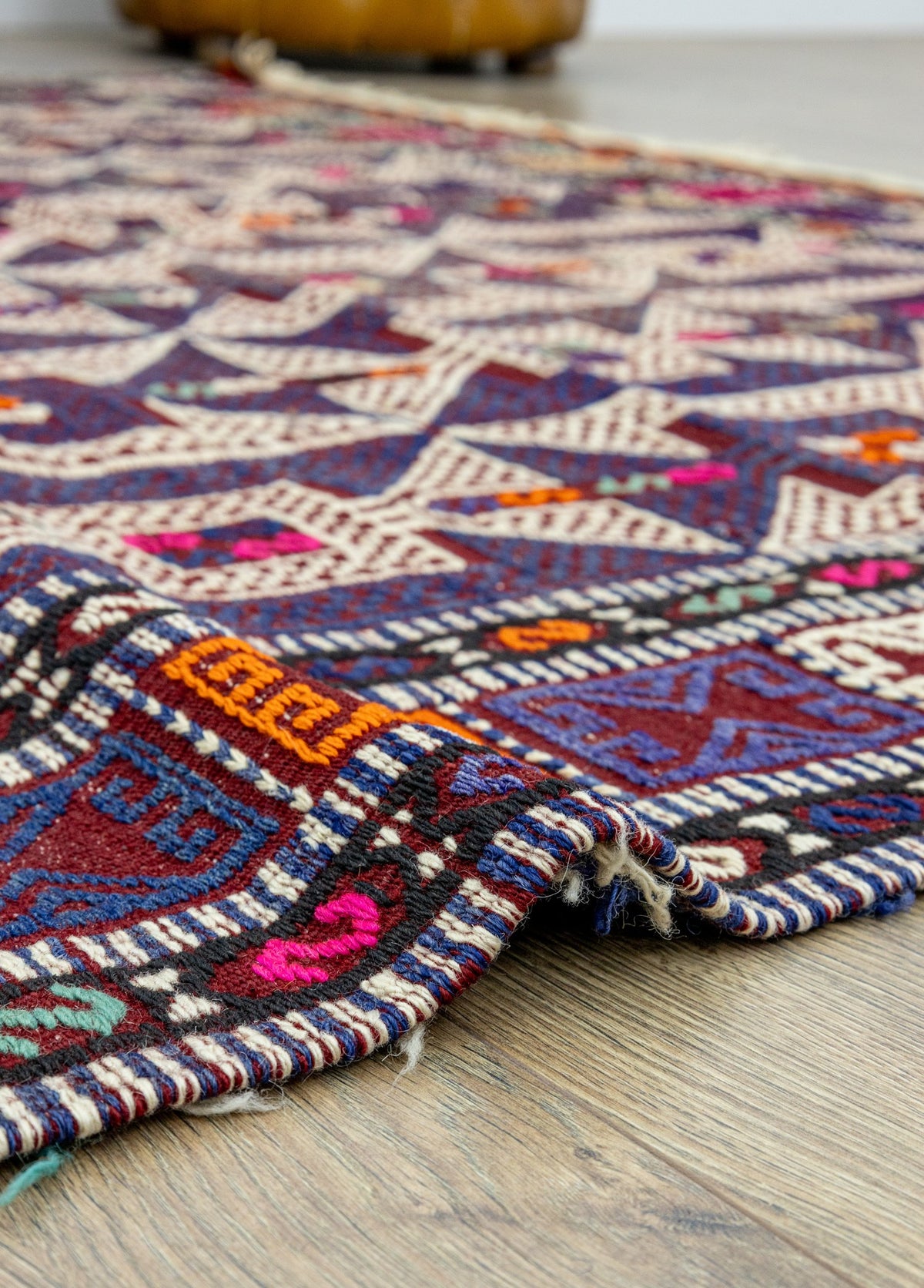 Soho Antiq-Meruert Geometrik Tasarımlı Yün Cicim Kilim 179x284 Cm-Halı-6-fleurdirect.live