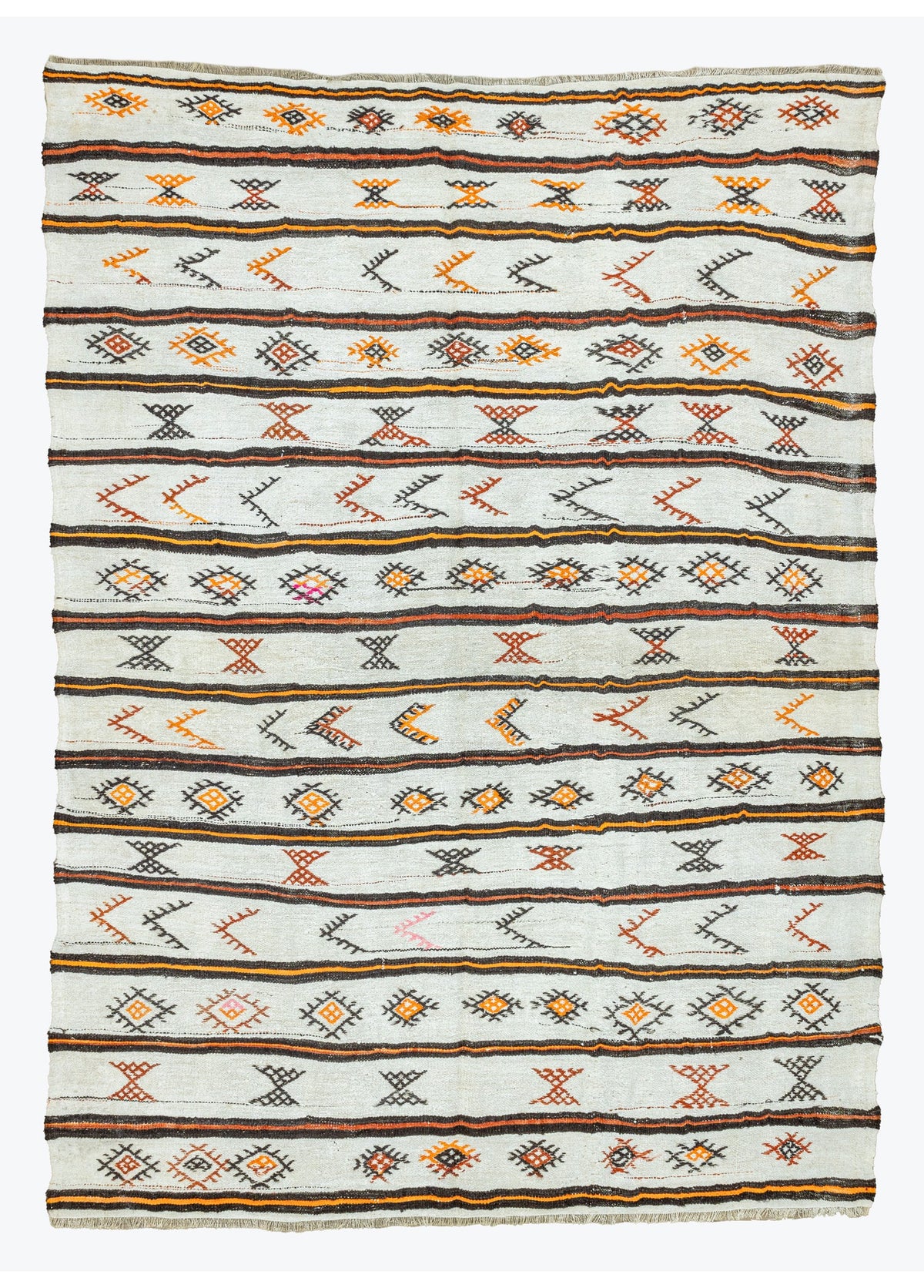 Soho Antiq-Mogan İlkel Motifli El Dokuma Kendir Kilim 201x279 Cm-Halı-1-fleurdirect.live