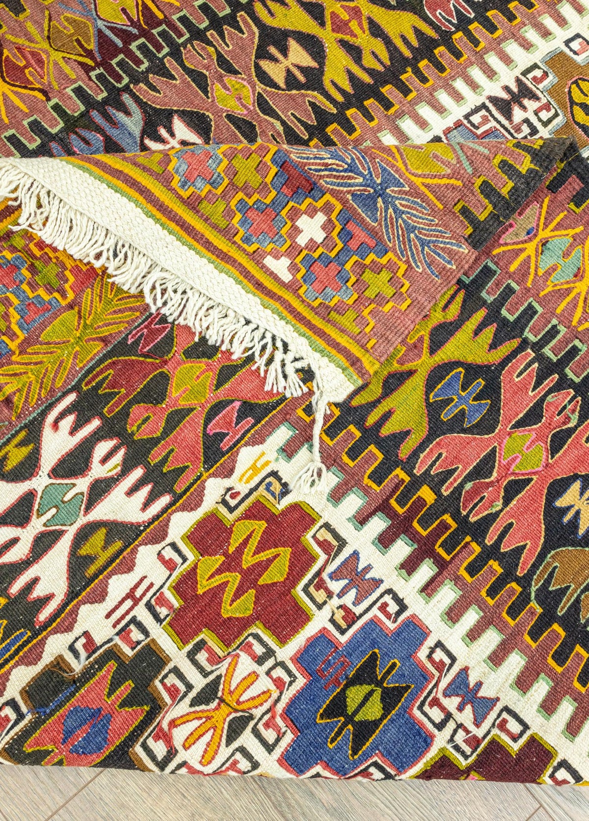 Soho Antiq-Rissa Geometrik Tasarımlı El Dokuma Kilim 152x220 Cm-Kilim-5-fleurdirect.live
