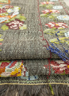Soho Antiq-Setenay Kanaviçe İşlemeli El Dokuma Yün Kilim 154x221 Cm-Halı-4-fleurdirect.live