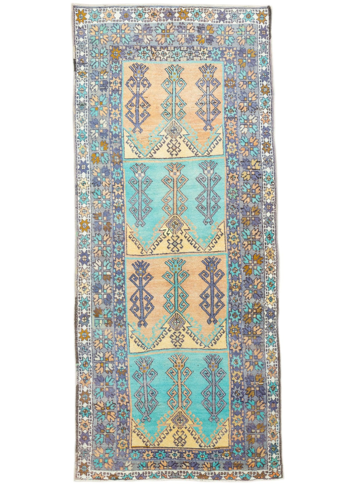 Soho Antiq-Tayte Bereket Motifli Renkli Yün Halı 158x371 Cm-Halı-1-fleurdirect.live