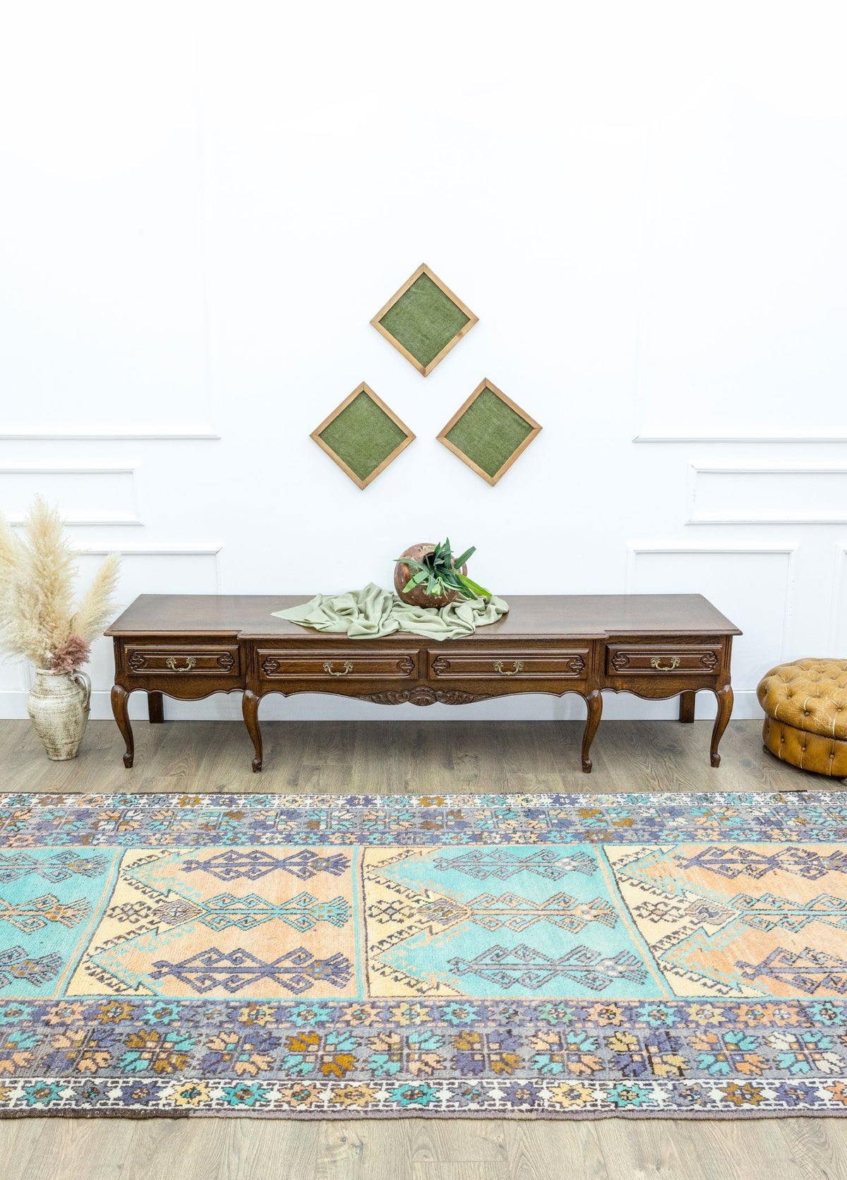 Soho Antiq-Tayte Bereket Motifli Renkli Yün Halı 158x371 Cm-Halı-2-fleurdirect.live