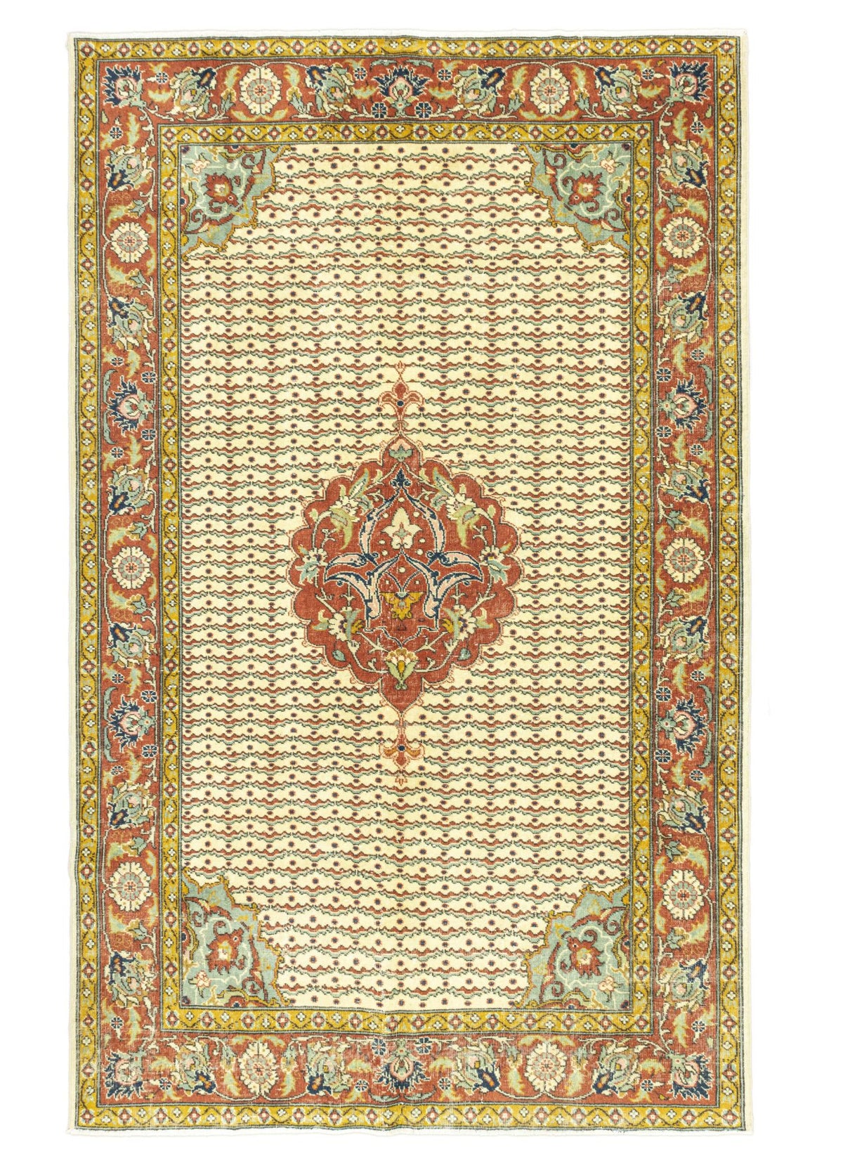 Soho Antiq-Tolan Madalyon Desenli Yün Halı 207x300 Cm-Halı-1-fleurdirect.live