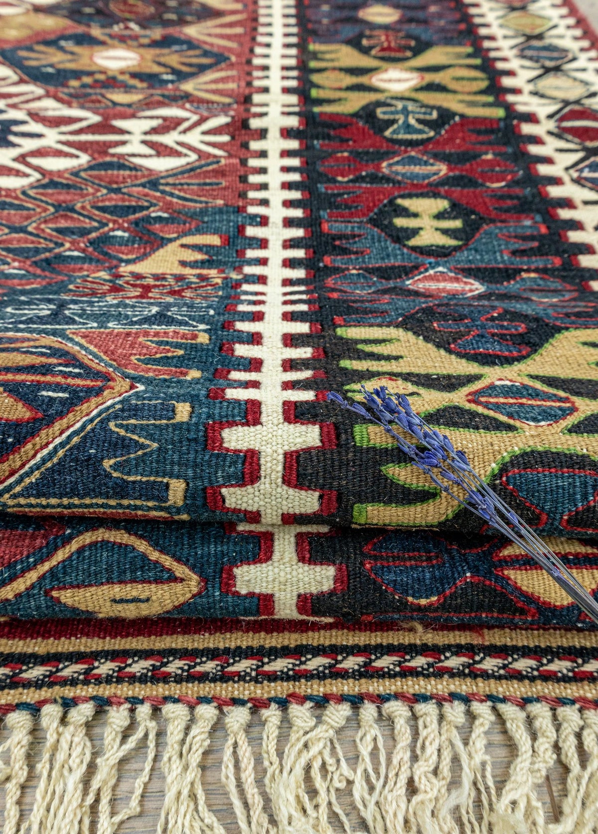 Soho Antiq-Vigen Rustik El Dokuma Yün Nuzumla Kilimi 136x196 Cm-Kilim-4-fleurdirect.live