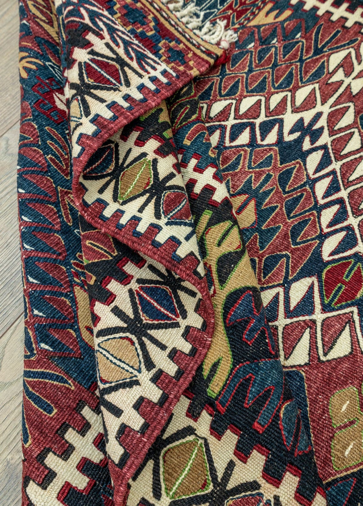 Soho Antiq-Vigen Rustik El Dokuma Yün Nuzumla Kilimi 136x196 Cm-Kilim-7-fleurdirect.live