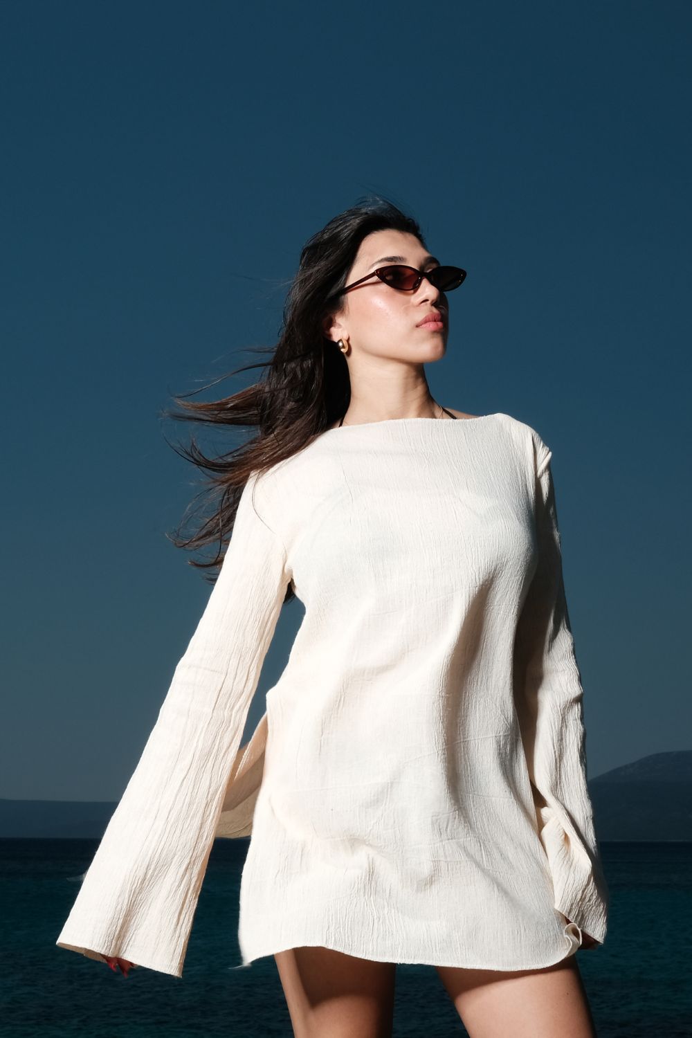 Soi Concept-Uzun Kollu Beachwear-Elbise-3-fleurdirect.live
