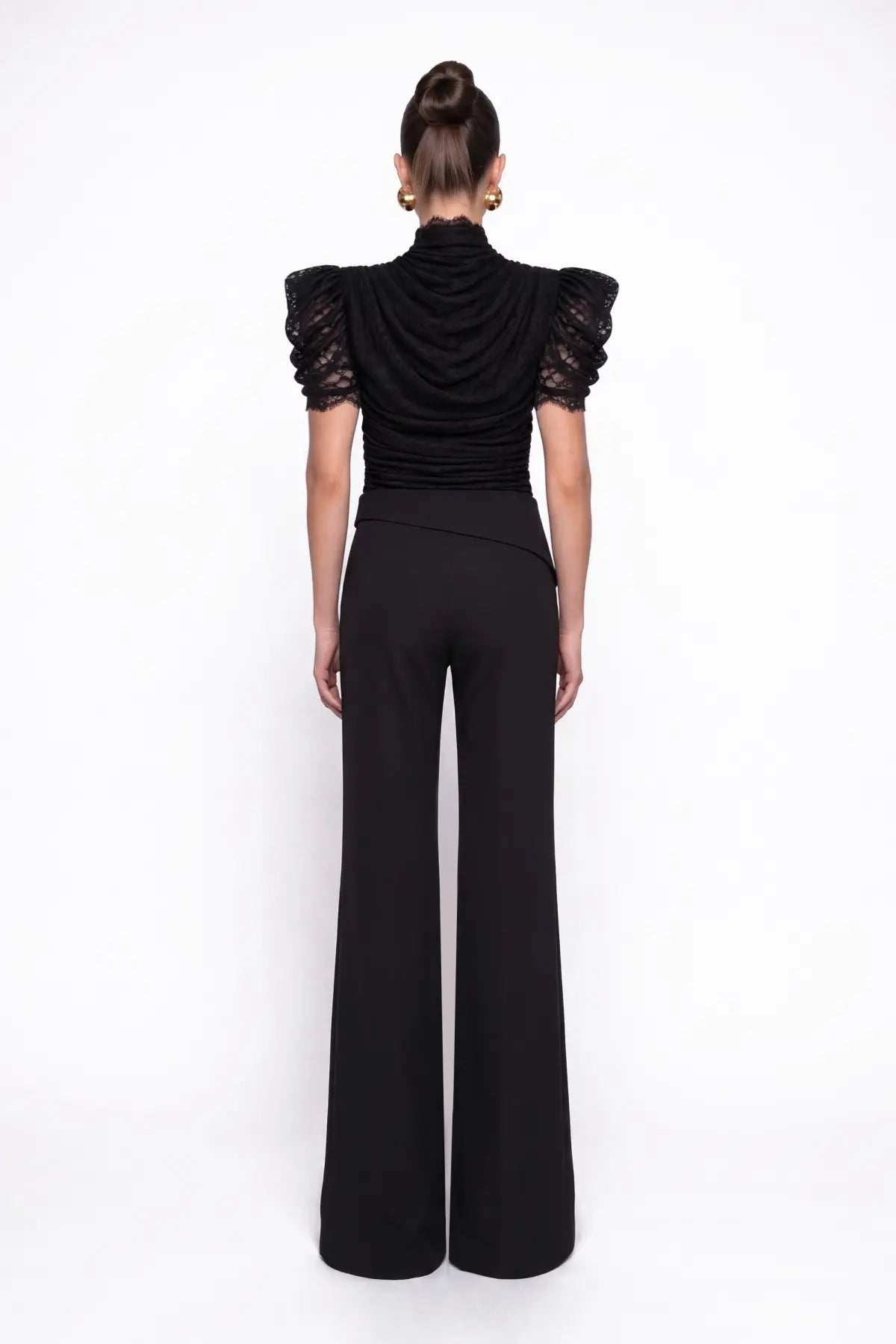 SiYah Drapeli Dantel Body
