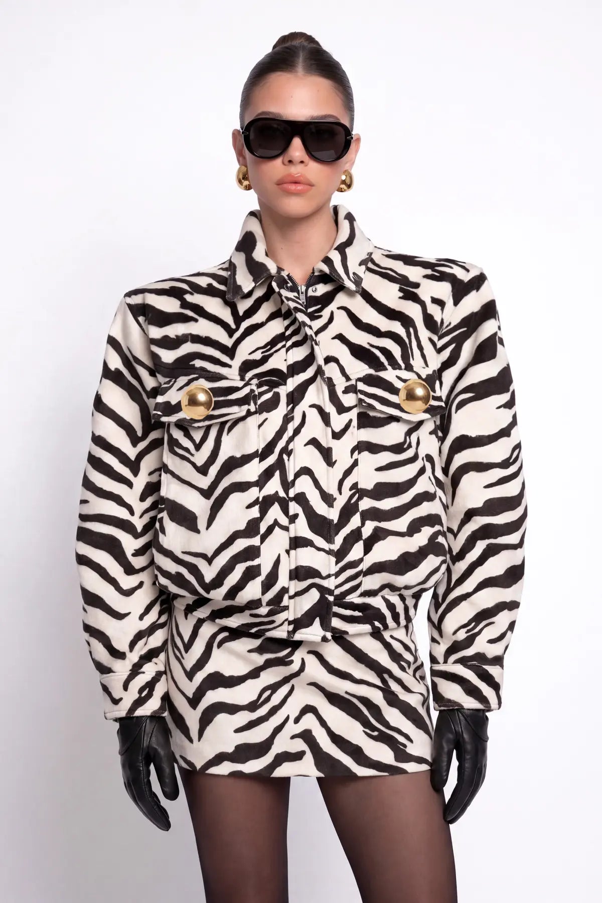 Zebra Desenli Tay Tüyü Ceket