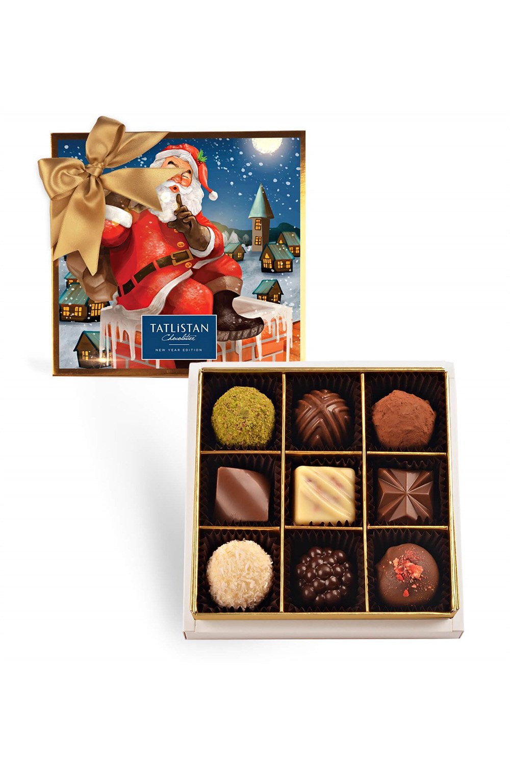 Tatlistan-Bacadaki Noel Baba 9 Çeşitli Artisan Ve Trüf Çikolata 9'lu-Çikolata-1-fleurdirect.live