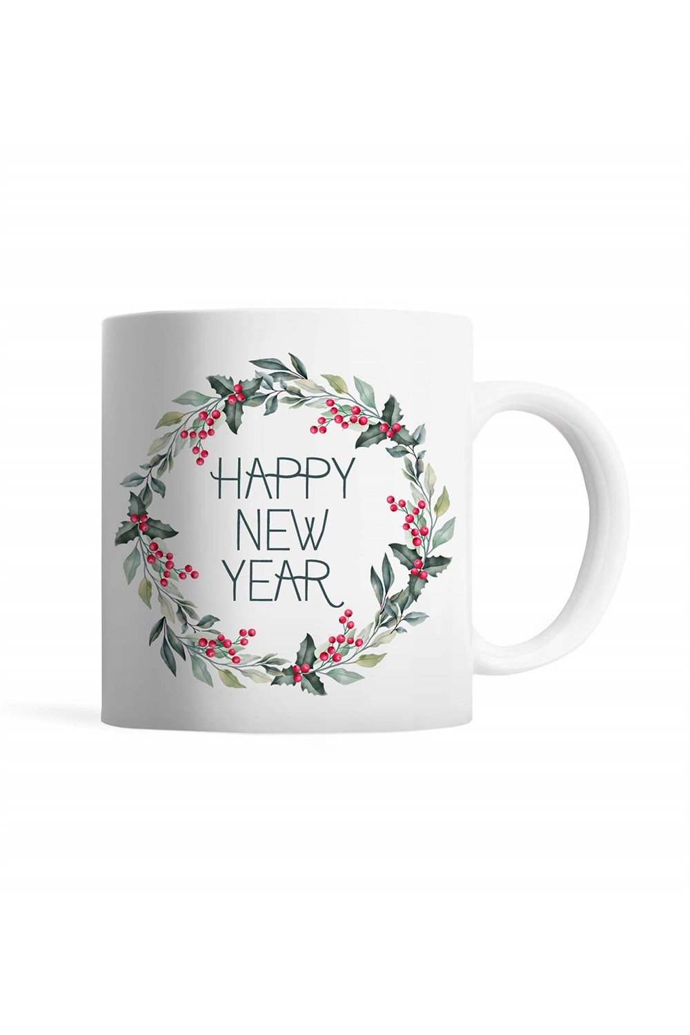 Tatlistan-Çelenkli Happy New Year Kupa Bardak-Bardak-1-fleurdirect.live