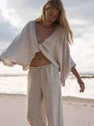 The Handloom-Lucid Knot Top Sand-Gömlek-1-fleurdirect.live