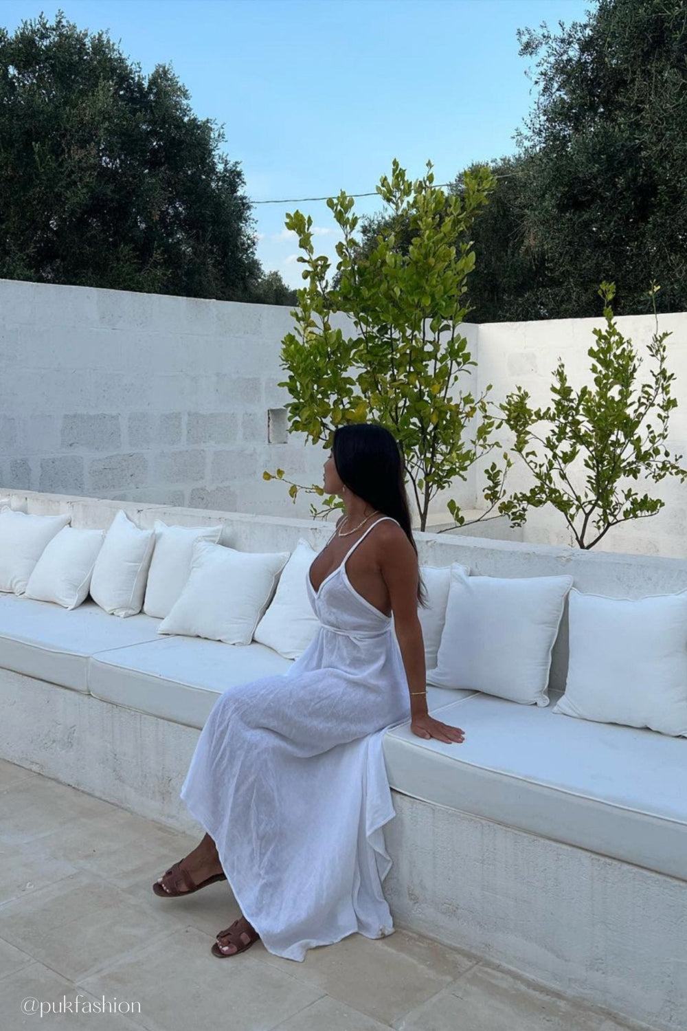 The Handloom-Sage Maxi Dress White-Elbise-2-fleurdirect.live
