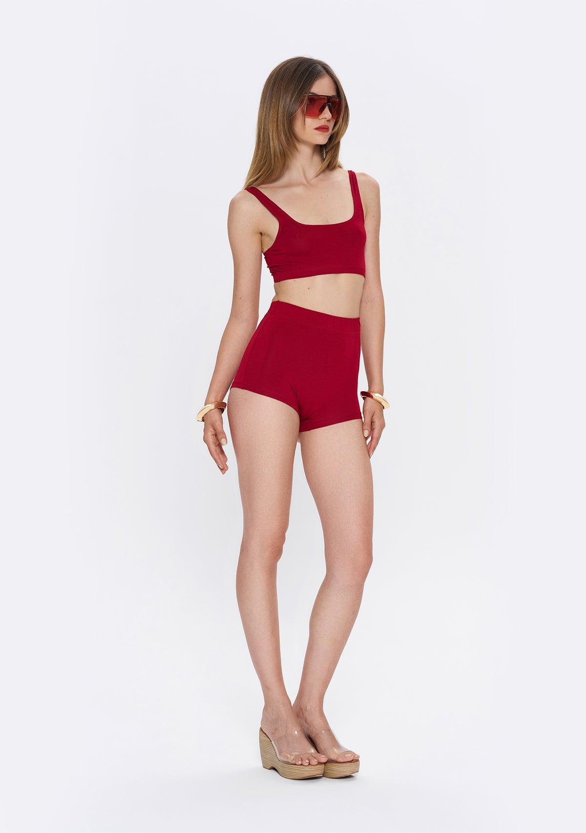 Tiny-Bordo Boxer Şort-Şort-5-fleurdirect.live