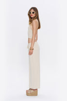 Tiny-Halter Yaka Krem Yumuşak Bluz-Top-6-fleurdirect.live