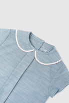 Totzee-Keten Bebe Yaka Pileli Üst Nil Mavisi-T-Shirts-3-fleurdirect.live