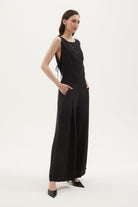 Towdoo-Poppy – Yan Bağlı Kolsuz Bluz – Siyah-Bluz-2-fleurdirect.live