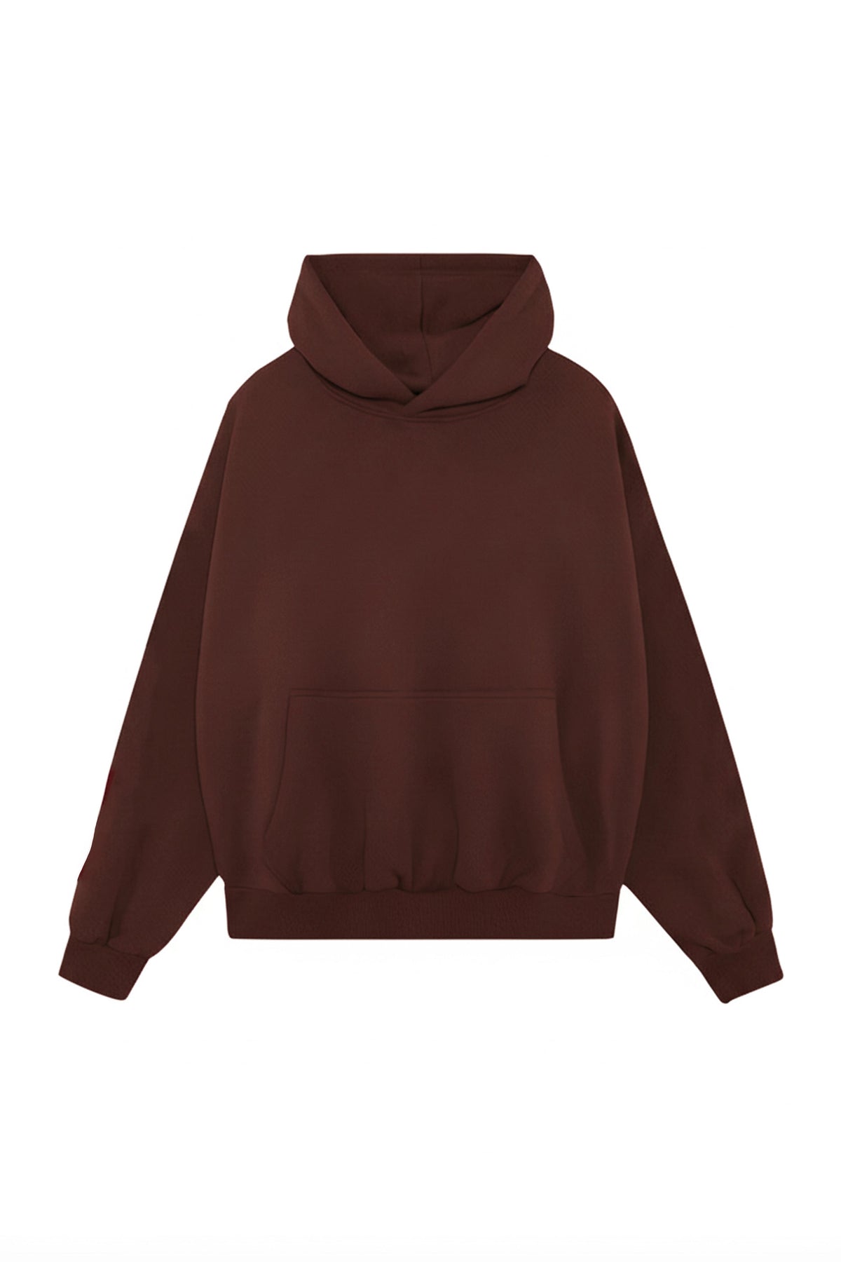 Kapüşonlu Logo Nakışlı Sweatshirt, Kahverengi - 0