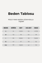 Polo Yaka %100 Organik Pamuk Lila Kadın Uzun Kollu Bluz