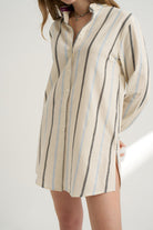 Unexpectedone-Shades of Shirt - Gri/Mavi Çizgili-Gömlek-6-fleurdirect.live