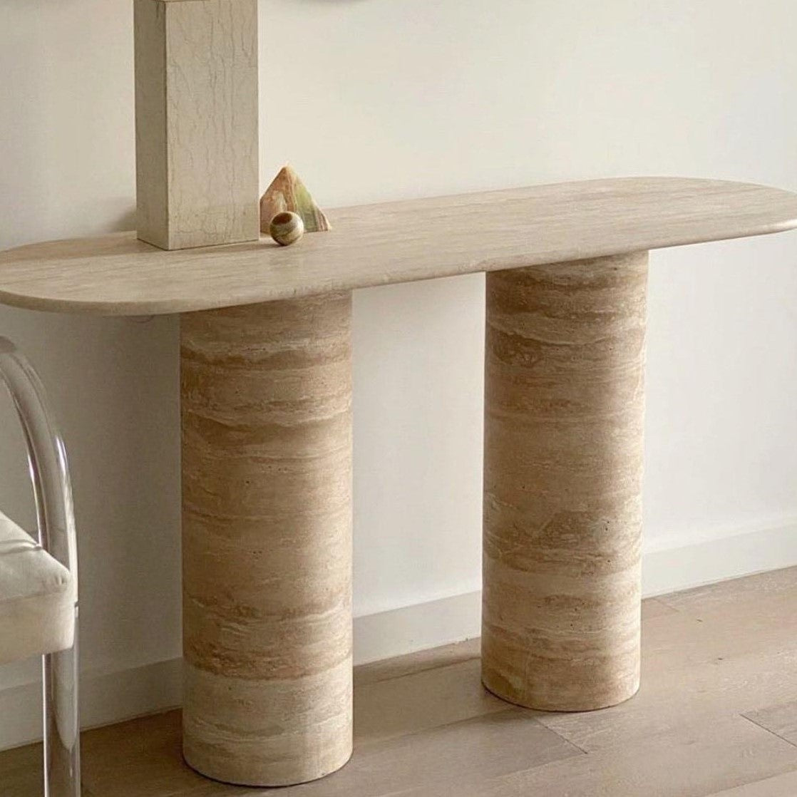 Valnott-Ra Traverten Dresuar-Dresuar & Konsol-2-fleurdirect.live