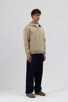 Basic Fermuarlı Dik Yaka Sweatshirt