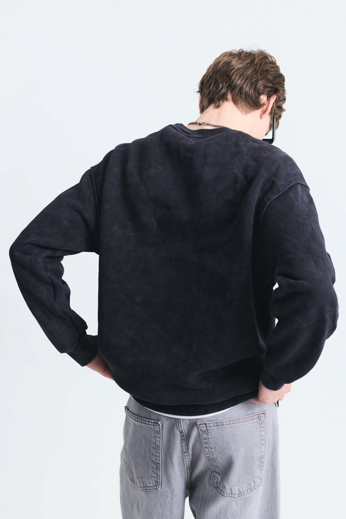 Basic Oversize Yıkamalı Sweatshirt
