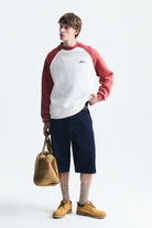 Blok Renkli Bisiklet Yaka Sweatshirt